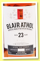 Blair Athol 23 yo 1993/2017 (58.4%, OB, Special Release, bodega European oak casks, 5,514 bottles) Blair Athol 23 yo 1993/2017 (58.4%, OB, Special Release, bodega European oak casks, 5,514 bottles)