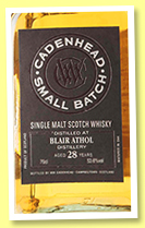 Blair Athol 28 yo 1988/2017 (53.6%, Cadenhead, Small Batch, two bourbon hogsheads, 306 bottles) Blair Athol 28 yo 1988/2017 (53.6%, Cadenhead, Small Batch, two bourbon hogsheads, 306 bottles)