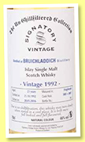 Bruichladdich 23 yo 1992/2016 (46%, Signatory Vintage, Un-Chillfiltered Collection, hogsheads, casks #3081 + 3097) 