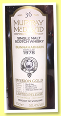 Bunnahabhain 36 yo 1978/2015 (50.4%, Murray McDavid, Mission Gold, bourbon barrel, Willi Opitz finish, cask #1, 269 bottles)