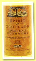 Bunnahabhain 7 yo 2005/2012 (46%, Spirit of Scotland, cask #5002237, refill sherry hogshead)