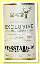 Caol Ila 2003/2017 (53%, Gordon & MacPhail, Exclusive to fassstark.de, 1st fill bourbon, cask #302280, 194 bottles) Caol Ila 2003/2017 (53%, Gordon & MacPhail, Exclusive to fassstark.de, 1st fill bourbon, cask #302280, 194 bottles)