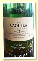Caol Ila 21 yo 1974/1995 (58.4%, Cadenhead, Authentic Collection) Caol Ila 21 yo 1974/1995 (58.4%, Cadenhead, Authentic Collection)