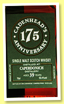 Caperdonich 39 yo 1977/2017 (50.4%, Cadenhead, 175th Anniversary, butt, 462 bottles)