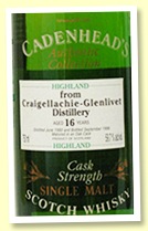 Craigellachie 16 yo 1980/1996 (59.7%, Cadenhead, Authentic Collection) Craigellachie 16 yo 1980/1996 (59.7%, Cadenhead, Authentic Collection)