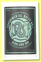 Dornoch Distillery ‘Experimental Batch no.1’ (45.7%, OB, Scottish gin, 2017)
