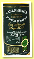 Glen Elgin-Glenlivet 21 yo 1995/2017 (54.7%, Cadenhead, Authentic Collection, bourbon hogshead, 240 bottles)