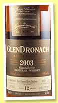 Glendronach 12 yo 2003/2015 (56.1%, OB, for Sansibar, Pedro Ximenez sherry puncheon, cask #4630, 375 bottles)
