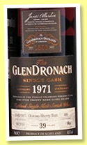 Glendronach 39 yo 1971/2010 (49.4%, OB, oloroso butt, cask #489, 541 bottles) 