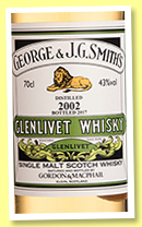 Glenlivet 2002/2017 (43%, Gordon & MacPhail, distillery label) Glenlivet 2002/2017 (43%, Gordon & MacPhail, distillery label)