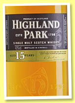 Highland Park 15 yo (40%, OB, 2016) Highland Park 15 yo (40%, OB, 2016)