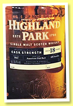 Highland Park 18 yo (56.4%, OB, Distillery Exclusive, American oak butt, cask #2865, 606 bottles, 2016) Highland Park 18 yo (56.4%, OB, Distillery Exclusive, American oak butt, cask #2865, 606 bottles, 2016)