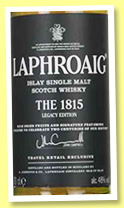 Laphroaig ‘The 1815 Legacy Edition’ (48%, OB, 2017) Laphroaig ‘The 1815 Legacy Edition’ (48%, OB, 2017)