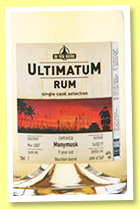 Monymusk 9 yo 2007/2017 (46%, Van Wees, Ultimatum, Jamaica, bourbon barrel, cask #7, 349 bottles) Monymusk 9 yo 2007/2017 (46%, Van Wees, Ultimatum, Jamaica, bourbon barrel, cask #7, 349 bottles)