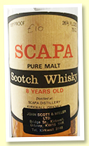 Scapa 8 yo (100 proof, Gordon & MacPhail, late 1970s) Scapa 8 yo (100 proof, Gordon & MacPhail, late 1970s)