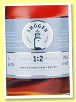 Smögen 3 yo ‘Sherry 1:2’ (55.7%, OB, Sweden, casks #28, 30, 31, 39, 959 bottles, 2015) Smögen 3 yo ‘Sherry 1:2’ (55.7%, OB, Sweden, casks #28, 30, 31, 39, 959 bottles, 2015)