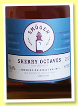 Smögen 4 yo 2013/2017 ‘Sherry Octaves’ (53,6%, OB, Sweden, first fill American oak oloroso sherry octaves, 1382 bottles, 2017) Smögen 4 yo 2013/2017 ‘Sherry Octaves’ (53,6%, OB, Sweden, first fill American oak oloroso sherry octaves, 1382 bottles, 2017)