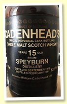 Speyburn 15 yo 1975/1991 (63.1%, Cadenhead, Dumpy) Speyburn 15 yo 1975/1991 (63.1%, Cadenhead, Dumpy)