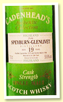 Speyburn-Glenlivet 19 yo 1975/1995 (59.9%, Cadenhead Speyburn-Glenlivet 19 yo 1975/1995 (59.9%, Cadenhead