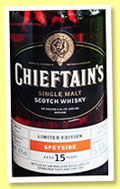 Speyside 15 yo (43%, Chieftain’s, single malt, butts, 8400 bottles, 2015) Speyside 15 yo (43%, Chieftain’s, single malt, butts, 8400 bottles, 2015)