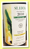 St. Lucia 7 yo 2010/2017 (58.6%, Velier, Sainte-Lucie, cask #734-0908-JD2)