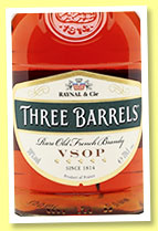 Three Barrels ‘VSOP’ (38%, OB, France, brandy, +/-2016)