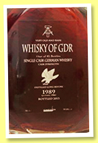 Whisky of GDR 24 yo before 1989/2013 (59.8%, Regensburger Whisky Club, single cask, 85 bottles) Whisky of GDR 24 yo before 1989/2013 (59.8%, Regensburger Whisky Club, single cask, 85 bottles)