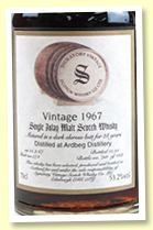 Ardbeg 28 yo 1967/1995 (53.2%, Signatory Vintage, sherry butt, cask 574, 488 bottles) 
