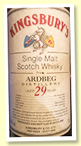 Ardbeg 29 yo 1967/1996 (52.0%, Kingsbury, sherry, cask 923)