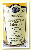 Bowmore 2000/2016 (56.1%, Riegger’s Selection, Bourbon, cask#800115, 236 bottles)