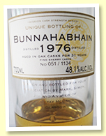 Bunnahabhain 31 yo 1976/2008 (48.1%, Murray McDavid Mission, Fino sherry casks, 1134 bottles)