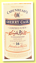 Glen Scotia 16 yo 2000/2016 (57.8%, Cadenhead, Sherry Cask, 612 bottles)