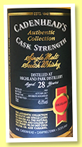 Highland Park 28 yo 1989/2017 (45.8%, Cadenhead, Authentic Collection, bourbon hogshead, 192 bottles) Highland Park 28 yo 1989/2017 (45.8%, Cadenhead, Authentic Collection, bourbon hogshead, 192 bottles)