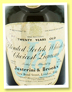 Justerini & Brooks 20 yo (45.5%, OB, blend, ‘Choicest Liqueur’, 1960s)