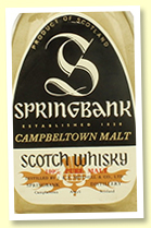 Springbank 21 yo ‘pear shape’ (43%, OB, Italian import, early 1970s)