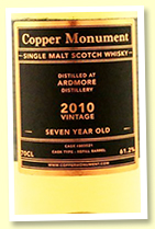 Ardmore 7 yo 2010/2017 (61.2%, Copper Monument, cask #803521, refill barrel) Ardmore 7 yo 2010/2017 (61.2%, Copper Monument, cask #803521, refill barrel)