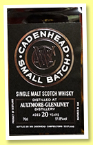 Aultmore-Glenlivet 20 yo 1997/2018 (51.8%, Cadenhead, Small Batch) Aultmore-Glenlivet 20 yo 1997/2018 (51.8%, Cadenhead, Small Batch)