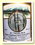 Ben Wyvis 31 yo 1968/2000 (51%, Signatory Vintage, cask #685, hogshead, 191 bottles) Ben Wyvis 31 yo 1968/2000 (51%, Signatory Vintage, cask #685, hogshead, 191 bottles)