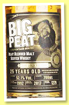 Big Peat 25 yo 1992/2017 ‘The Gold Edition’ (52.1%, Douglas Laing, blended malt, 3,000 bottles, 2017) Big Peat 25 yo 1992/2017 ‘The Gold Edition’ (52.1%, Douglas Laing, blended malt, 3,000 bottles, 2017)
