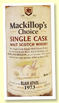 Blair Athol 30 yo 1973/2004 (43%, MacKillop’s Choice, cask #8569) Blair Athol 30 yo 1973/2004 (43%, MacKillop’s Choice, cask #8569)