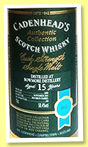 Bowmore 15 yo 2000/2015 (58.4%, Cadenhead, Authentic Collection, bourbon barrel, 180 bottles) Bowmore 15 yo 2000/2015 (58.4%, Cadenhead, Authentic Collection, bourbon barrel, 180 bottles)