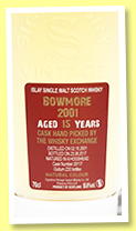 Bowmore 15 yo 2001 (55.6%, Signatory Vintage for The Whisky Exchange, hogshead, cask #20117, 23 bottles) Bowmore 15 yo 2001 (55.6%, Signatory Vintage for The Whisky Exchange, hogshead, cask #20117, 23 bottles)