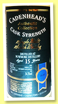 Bowmore 15 yo 2002/2018 (54.3%, Cadenhead, Authentic Collection, 288 bottles) Bowmore 15 yo 2002/2018 (54.3%, Cadenhead, Authentic Collection, 288 bottles)