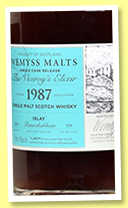 Bunnahabhain 1987/2017 ‘The Viceroy’s Elixir’ (46%, Wemyss Malts, butt, 579 bottles)