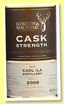 Caol Ila 2006/2017 (60.2%, Gordon & MacPhail, Cask Strength, first fill sherry butts, casks #306183, 306184, 306186, 306187)