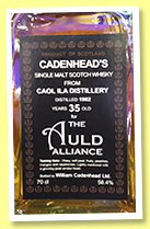 Caol Ila 35 yo 1982/2017 (58.4%, Cadenhead’s Small Batch for The Auld Alliance Singapore) Caol Ila 35 yo 1982/2017 (58.4%, Cadenhead’s Small Batch for The Auld Alliance Singapore)
