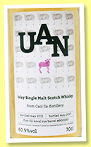 Caol Ila 6 yo 2011/2017 ‘UAN’ (60.9%, Caora, Koval rye barrel, cask #900033, 140 bottles) Caol Ila 6 yo 2011/2017 ‘UAN’ (60.9%, Caora, Koval rye barrel, cask #900033, 140 bottles)