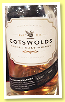 Costwolds 2014/2017 ‘Batch 03’ (46%, OB, UK, 6,800 bottles, 2017)