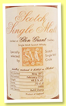 Glen Grant 1972/2010 (48.3%, Scotch Single Malt Circle, refill sherry, cask #3886, 138 bottles)