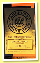 Invergordon 26 yo 1991/2018 (53.8%, Cadenhead, Single Cask, bourbon hogshead, 156 bottles) Invergordon 26 yo 1991/2018 (53.8%, Cadenhead, Single Cask, bourbon hogshead, 156 bottles)